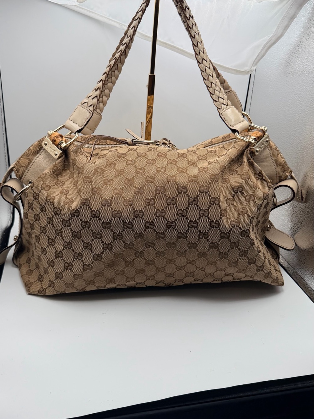 Gucci Tan GG Canvas overnight bag VGUC